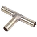8mm T Shape Air Gas Fuel Water Gasoline Hose Joiner Pipe Connector - brass tone. 