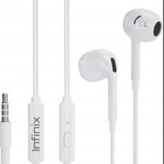 Infinix Earphone Model XH01 1200mm White Wired Earphone
