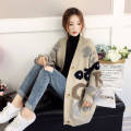 Fashion Casual Women Sweater Cardigan Autumn And Winter Loose Korean Version Thickened New Style With Knitted Medium Length Coat. 