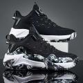 Men's 2024 New Thick-soled Basketball Shoes Flying Woven Mesh Breathable Sneakers Manufacturers Wholesale Outdoor Casual Running Shoes.