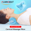 Massage Pillow Neck Stretcher Cervical Traction Portable Chiropractic Cervical Relaxer Traction Device Shoulder Relaxer Back Neck Massage Support Neck Curve Corrector for Cervical Pain Relief Muscle Relax. 