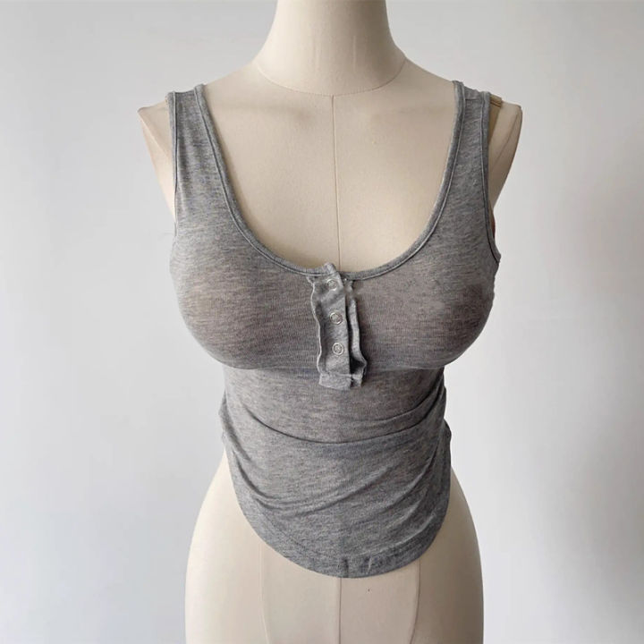 Korean%20Style%20Bodycon%20Chest-Highlight%20Micro%20Transparent%20Hot%20Girl%20Short%20Top%20Summer%20New%20Hot%20Girl%20Sling%20Vest%20Inner%20Match%20T%20Women's%20T-shirt%20ins%20-%20Image%207