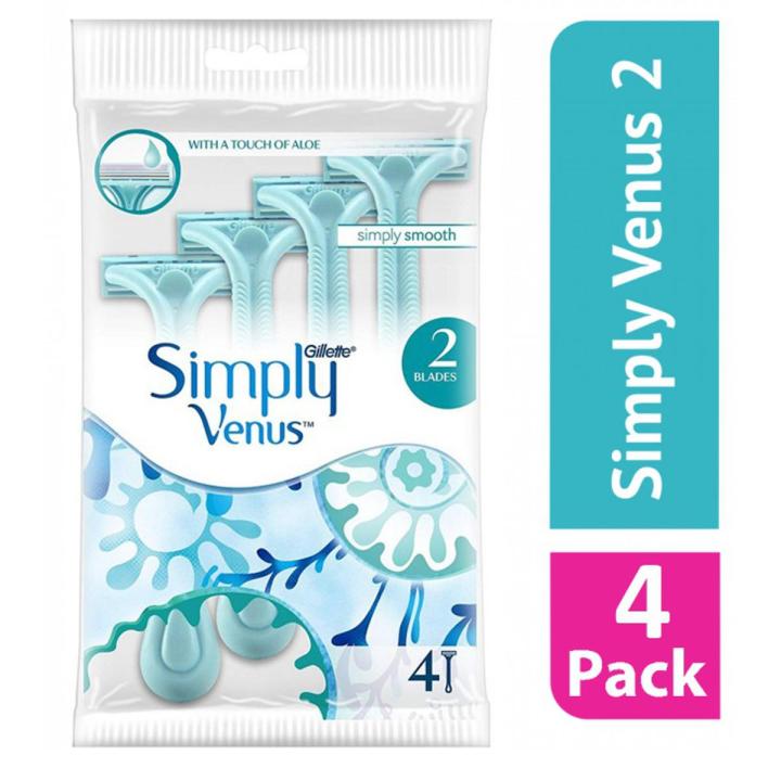 Simply Venus 2 Blade 4 Pack Hair Removal