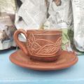 6 pieces Clay tea cup and plate set matir tea cup matir ca cup strong. 