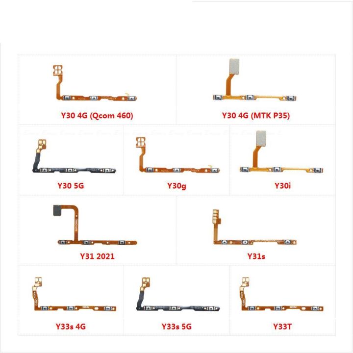 Switch Power ON OFF Button Flex Cable Parts Ribbon For Vivo Y30 Y30g Y30i Y31 Y31s 4G 5G Y33T Mute Silence Volume Key