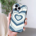 Jizetin for iPhone 12 Pro Back Cover Colorful Love Cream Wavy Edge Soft Silicone Phone Case.