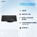 A4TECH Fstyler FG1112 Wireless Keyboard And Mouse Combo - 2.4 GHz Wireless - Sleek Round-Square Keycaps - 1200 DPI - Black. 