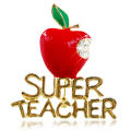 Apple Super Teacher Rhineston Inlaid Brooch Pin Badge Christmas Teacher Day Gift. 