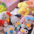 Orignal Sanrio Happy Birthday Series Blind Box Plushie Hello Kitty Kuromi Cinnamoroll Pochacco Figure Cute Plush Pendant. 