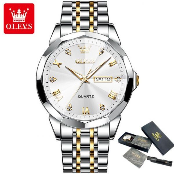 OLEVS%209931%20Quartz%20Watch%20for%20Men%20Solid%20Stainless%20Steel%20Strap%20Rhombus%20Design%20Fashion%20Wristwatch%20Men's%20Waterproof%20Watch%20-%20Image%206