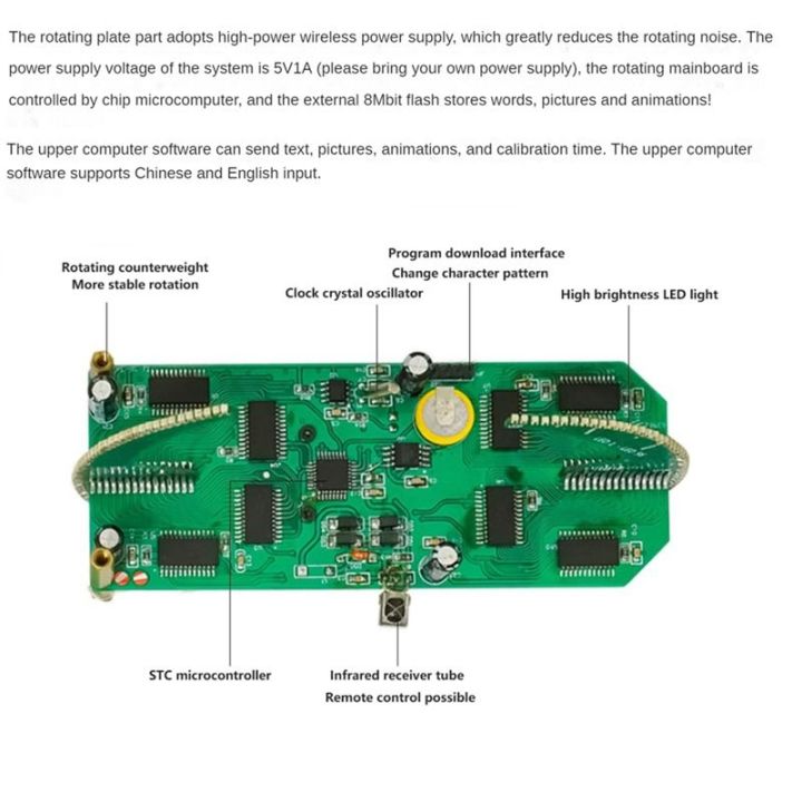 Dual%20Spherical%20Rotating%20LED%20Kit%20Color%20Clock%20Display%20Remote%20Control%20Microcontroller%20DIY%20Electronic%20with%20Downloader%20Easy%20to%20Use%20-%20Image%202
