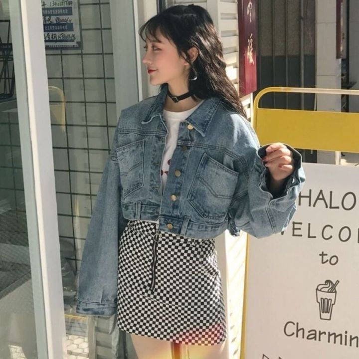 Women's%20Denim%20Jacket2022Early%20Autumn%20New%20Korean%20Style%20Loose%20Batwing%20Sleeve%20Short%20Hong%20Kong%20Style%20Top%20Short%20Coat%20-%20Image%203