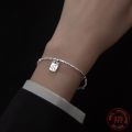 La Monada 16.5+3.5cm Irregular Bracelets For Women Silver 925 Sterling ID Card Hexagon 925 Sterling Silver Women's Bracelet. 