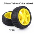 65mm YELLOE Robotics Wheel D65mm Robotic Rubber Tier Wheel 65x25mm 6mm Shaft Hole For Smart Robot Car DC 3V 6V TT Gear Motor Plastic With Durable Rubber Tier Robotic Wheel Arduino UNO DIY. 