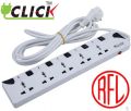 Click Safe Multi Plug 3 Pin multiplug Socket 5 Port 5 Meter Cable 2 pin Plug 5SKT 2P 5Y power extension cord. 