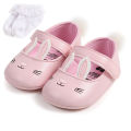 Cute Baby Girl Shoes with Bunny Design – Soft Sole Non-Slip Prewalker Shoes with Socks – e-Baksho Kids. 