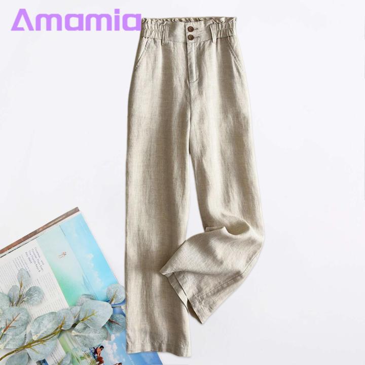 Amamia%20Loose%20Trousers%20Pockets%20Office%20Lady%20Straight%20Wide%20Leg%20Trousers%20-%20Image%204