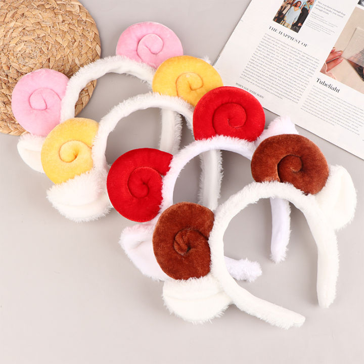 Cute Sheep Horn Plush Headband Lovely Plush Hair Band For Girls Hair Accessories ANLAN