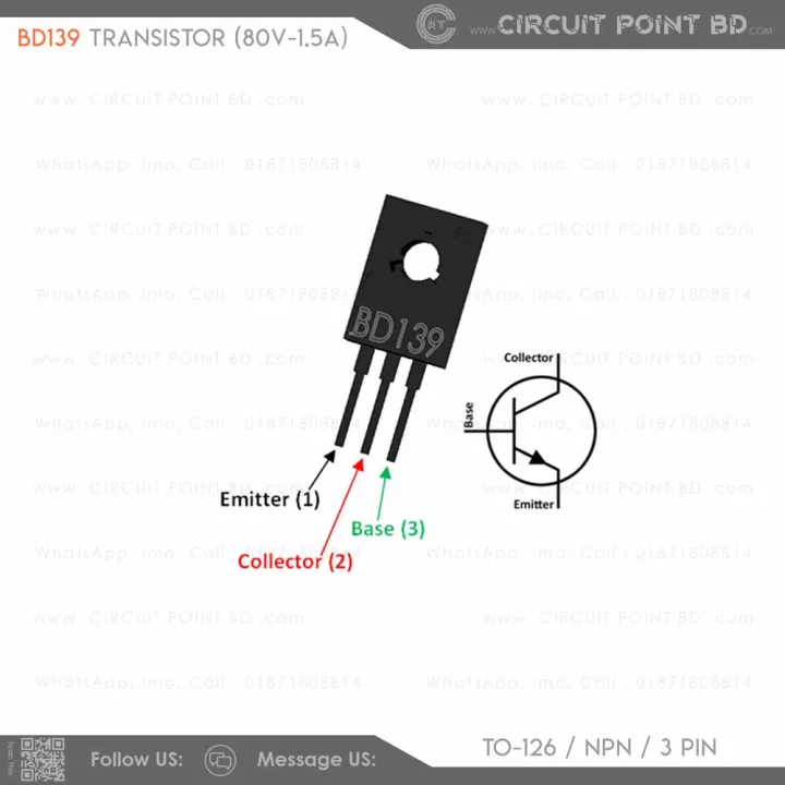 10%20Pcs%20-%20BD139%20NPN%20Power%20Transistor%20-%2080V%201.5A%2012.5W%20TO-126%20%7C%20General-Purpose%20Electronic%20Component%20-%20Image%202