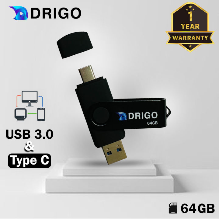 Pen Drive Computer Color Drigo Dual Pen drive DP11 64GB 2 in 1 USB 3.0 Type C For PC/Mobile/Mac ...