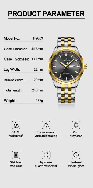 NAVIFORCE%209203%20Business%20mens%20watches%20stainless%20steel%20strap%20with%20Day%20Quartz%20Wristwatches-%20Two%20Tone%20&%20Black%20-%20Image%205