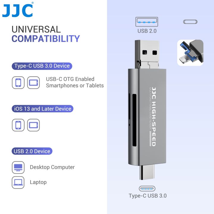 JJC%20USB%203.0%20SD/%20MicroSD%20Memory%20Card%20Reader%20Adapter%20with%20USB%202.0%20Type-A/%20Lightning/%20USB%203.0%20Type-C%20Port%20for%20iPhone%20MacBook%20Laptop%20-%20Image%202