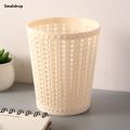 Smalshop 【Dream Sailing Store 】1PCS Mini Trash Can Rattan Pattern Design Hollow Waste Bin Trash Container For Offices.