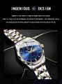 2023 New BINBOND Men's Watch Luxury Brand Business Gold Watch Waterproof Dual Calendar Luminous Stainless Steel Men's Quartz Wrist Watch.