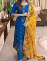 New Cotton Unstitched Skin Print High Quality Three Piece For Women. 