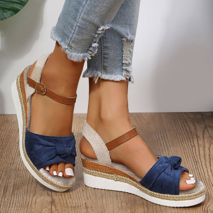 Color%20Block%20Knot%20Detail%20Espadrille%20Strap%20Wedge%20Sandals%20For%20Women%20Casual%20Open%20Toe%20Sandals%20Roman%20Platform%20Sandals%20House%20Foocus%20-%20Image%204