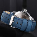 NAVIFORCE NF9126 - Blue Leather Analog Watch for Men - Blue & Silver. 