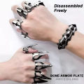 Punk Mechanical Bone Ring Dark Metal Full Finger Claw Unisex Skeleton Hand Bone Adjustable Bracelet Halloween Party Jewelry.