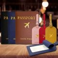 Men Women PU Leather Cute Luggage Tag Suitcase Address Label Baggage Boarding Bag Tag Name ID Address Holder Travel Accessorie.