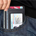 Small Blocking ID Holder Card Slim Credit RFID Anti-scan Men Leather. 