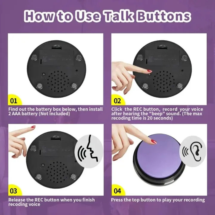 Recordable%20Pet%20Starter%20Talking%20Speaking%20Voice%20Buttons%20Dog%20Intelligence%20Training%20Bell%20Communication%20Toys%2020S%20Command%20Recording%20-%20Image%205