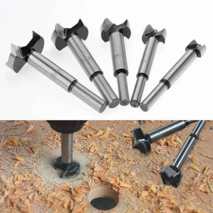 5Pcs Forstner Wood Drill Bit Set Hole Saw Cutter Wood Tools with Round ...