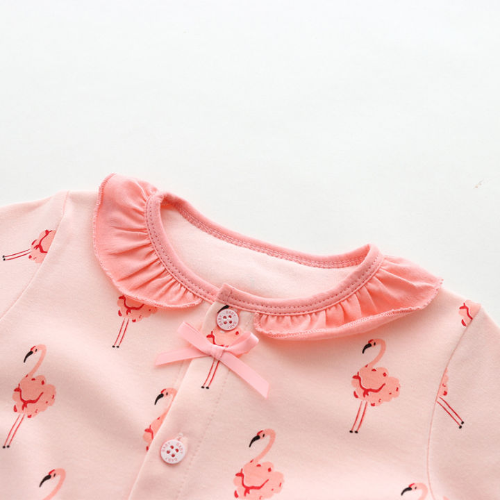 Shanyingfang%20Autumn%20New%20Product%20Cute%20Girl%20Harper%20Flamingo%20Korean%20Spring%20Pure%20Cotton%20A-Class%20Baby%20Bodysuit%20-%20Image%203