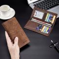 CarrKen Men's Wallet Long 2023 New Oil Wax Leather Wallet Men's Gift Retro Cross border Multi Card Wallet Ultra Thin Trendy Fash.