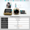 WiFi Doorbell Door Viewer Camera Door Peephole Door Camera Doorbell with Wireless Monitor Live View Available Digital Night Vision Photo Shooting Digital Door Monitoring for Home Security (without battery)-gold. 