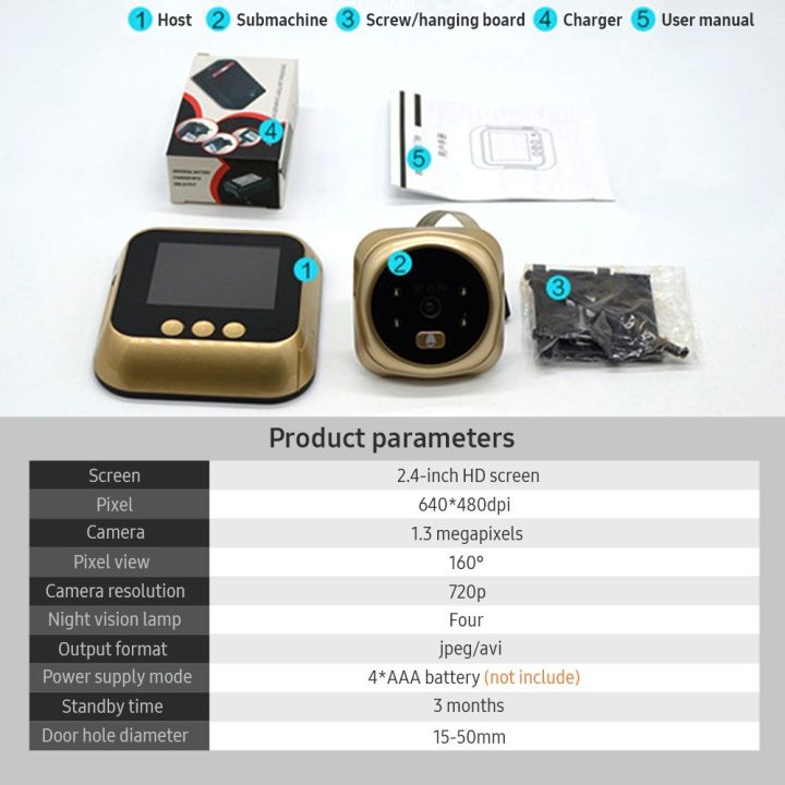 WiFi%20Doorbell%20Door%20Viewer%20Camera%20Door%20Peephole%20Door%20Camera%20Doorbell%20with%20Wireless%20Monitor%20Live%20View%20Available%20Digital%20Night%20Vision%20Photo%20Shooting%20Digital%20Door%20Monitoring%20for%20Home%20Security%20(without%20battery)-gold%20-%20Image%205