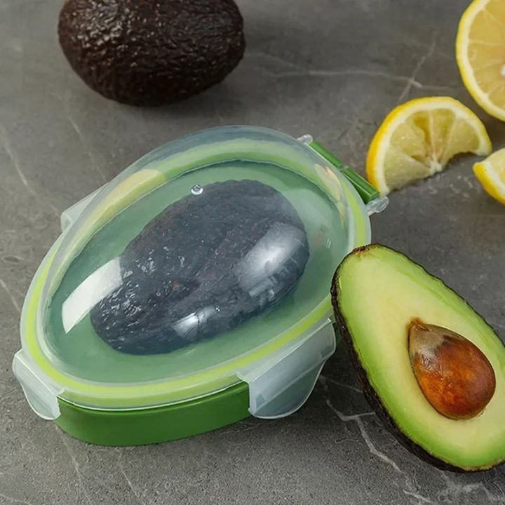 Avocado Storage Box Kitchen Food Space Saving Container Vegetable Organizer Reusable Plastic Fruit Vegetable Green Containers