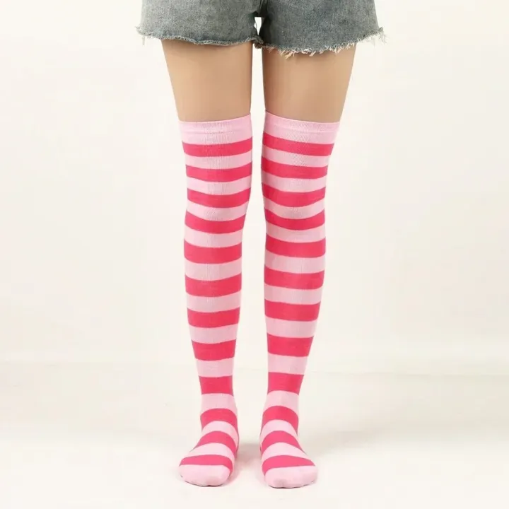 Trendy%20Women%20High%20Stockings%20Anime%20Stripe%20Socks%20Leg%20Warmth%20Over%20Knee%20Thigh%20Soft%20Dance%20Socks%20Ladies%20Preppy%20Cosplay%20Long%20Stocking%20-%20Image%207