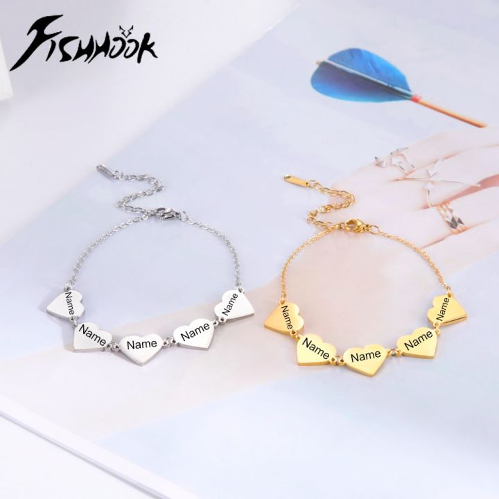 Fishhook%20Heart%20Personalized%20Bracelet%20Custom%20Name%20Engrave%20Date%20Family%20Bangle%20Gift%20For%20Man%20Women%20Mother%20Stainless%20Steel%20Jewelry%20-%20Image%202