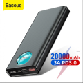 Baseus Amblight 20000mAh Power Bank For iPhone Samsung Huawei Type C PD Fast Charging + Quick Charge 3.0 USB Powerbank External Battery. 