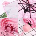 Transparent Folding Umbrella, Cute, Mini, Fresh, Simple, Sen Series, Trifold, Cherry Blossom Transparent Umbrella.