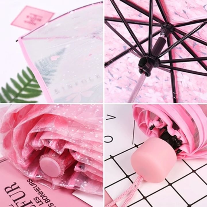 Transparent%20Folding%20Umbrella,%20Cute,%20Mini,%20Fresh,%20Simple,%20Sen%20Series,%20Trifold,%20Cherry%20Blossom%20Transparent%20Umbrella%20-%20Image%205