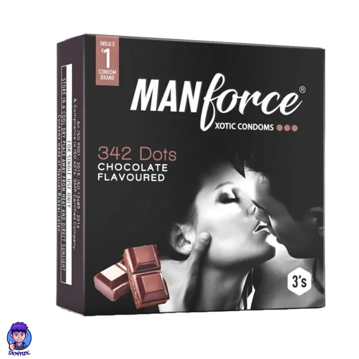 Manforce%20Condom%20Chocolate%20Flavoured%20Extra%20Dotted%20Condom%20-%203%20Pcs%20in%201%20Pack%20-%20Image%204