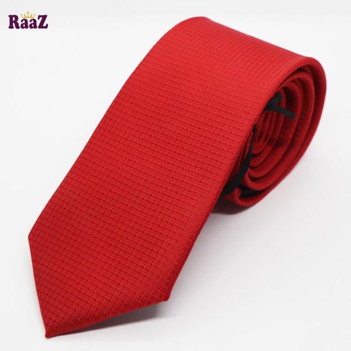 Full Red Embroidery Men's Necktie