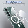 For Samsung Galaxy S23 Plus Mobile Cover MagSafe Compatible Shockproof Transparent Slim Fit Wireless Charging supported Frosted Border Phone Back Case Mobile Cove.