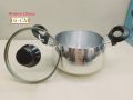 Kiam Classic 16cm Pure Aluminum Belly Shape Saucepan Casserole With Glass Or Aluminum Lid. Aluminium Cookware High Hari Such Pan. Model: Y80..